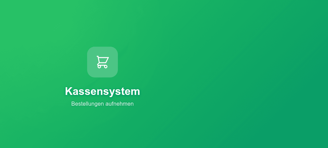 GastroManager Kassensystem — Bestellungen aufnehmen mit Produktgrid, Warenkorb und Zahlungsabwicklung